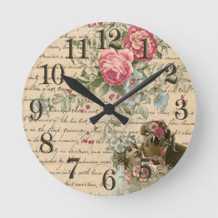 Horloge Ronde Cru floral