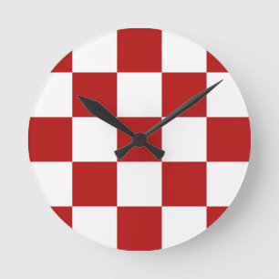 Horloge Ronde Cru rouge et blanc de rétro wagon-restaurant de