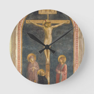 Horloge Ronde Crucifixion avec la Vierge, solides solubles. John