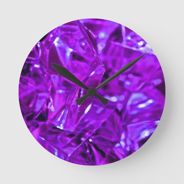 Horloge Ronde Crystal Amethyst Purple Gemstone (Recto)