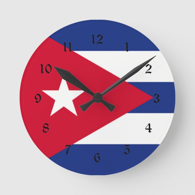 Horloge Ronde Cuba : Drapeau de Cuba (Recto)
