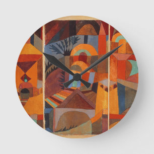 Horloge Ronde Cubisme Abstrait coloré Klee Art moderne
