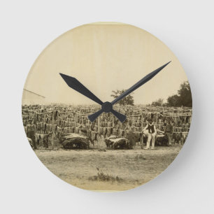 Horloge Ronde Cuir de séchage, Argentine (copie d'albumen sur l