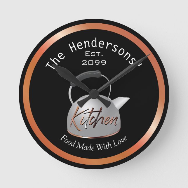 Horloge Ronde Cuisine Cuisine Cuisine Cuisine Fabriquée Avec Amo (Recto)