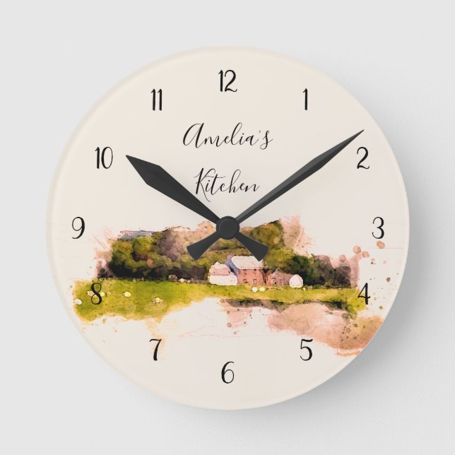 Horloge Ronde Cuisine écossaise personnalisée (Recto)