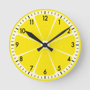 Horloge Ronde Cuisine Jaune amusante Tropical Summer Sunshine Le