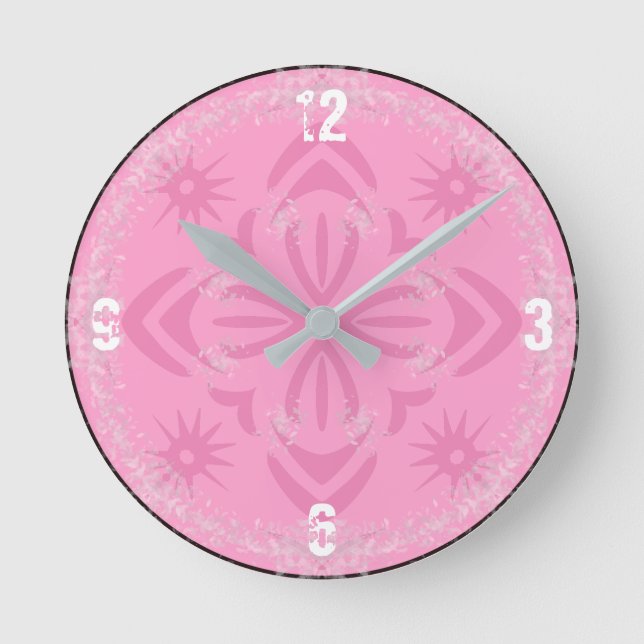 Horloge Ronde Cuisine rose Snowflake (Recto)