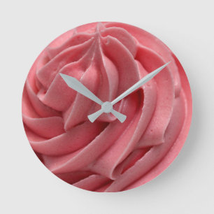 Horloge Ronde Cupcake frosting swirl cute rose