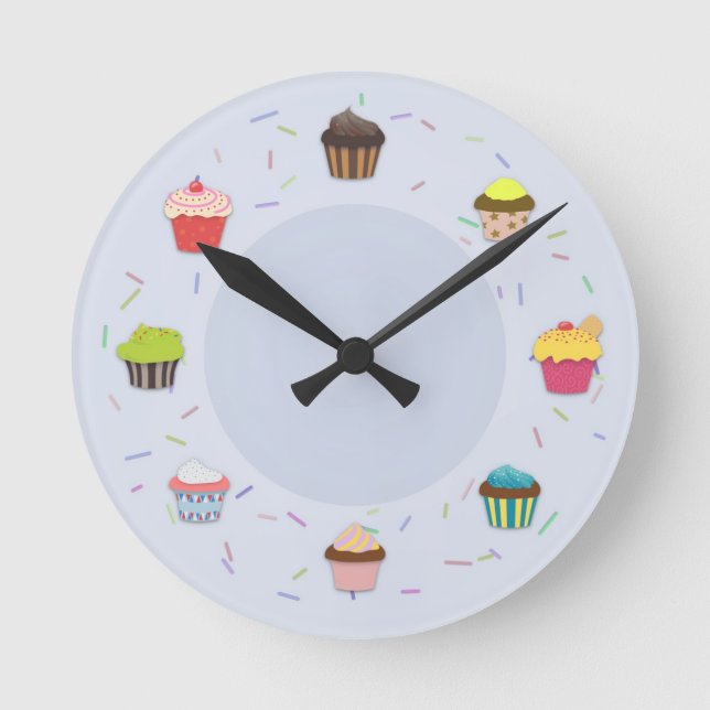 Horloge Ronde Cupcake Time (Recto)