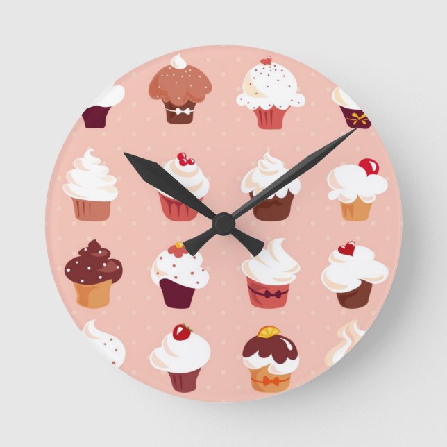 Horloge Ronde Cupcakes (Recto)