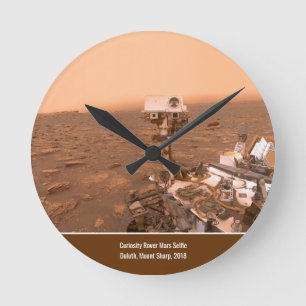 Horloge Ronde Curiosity Rover Mars Dusty Selfie au Mont Sharp