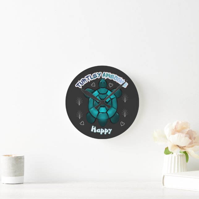 Horloge Ronde Custom and personalized turtle lover gift  (Maison)
