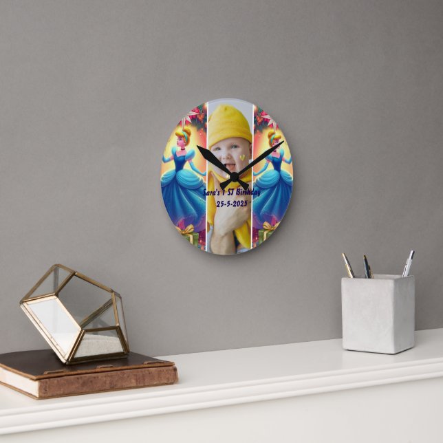 Horloge Ronde Custom Kids Photo bedroom decor (Bureau)