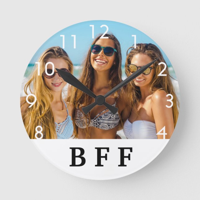 Horloge Ronde Custom photo BFF best friends forever (Recto)