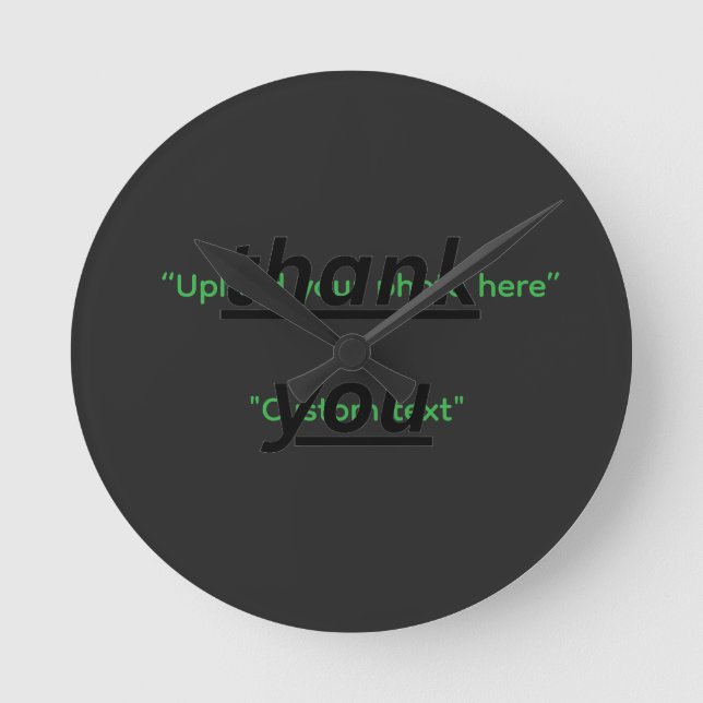 Horloge Ronde Custom Text & Upload Your Photo Personalized (Recto)