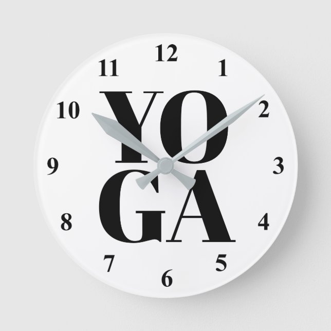 Horloge Ronde Custom yoga wall clock with bold typographiy (Recto)