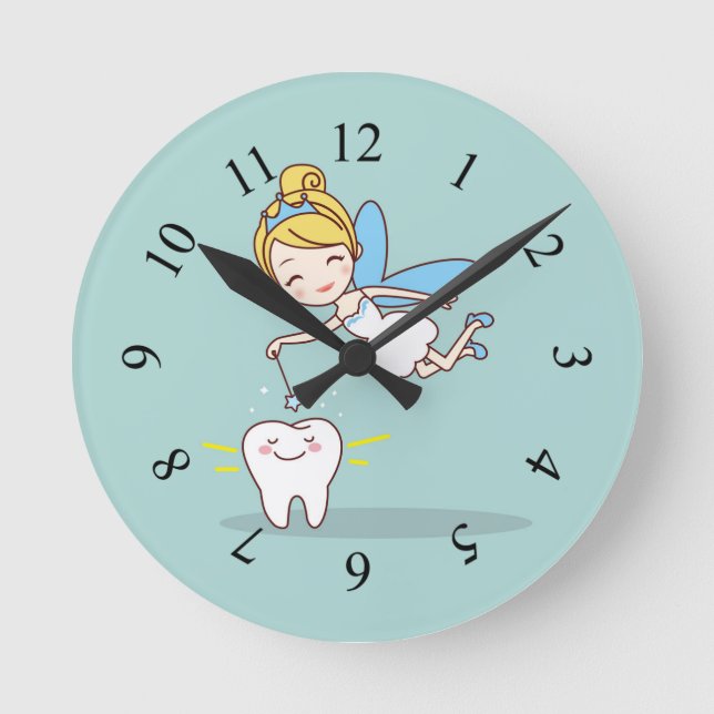 Horloge Ronde Cute animated tooth fairy (Recto)