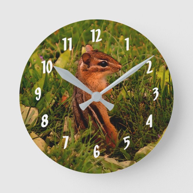 Horloge Ronde Cute Baby Chipmunk (Recto)