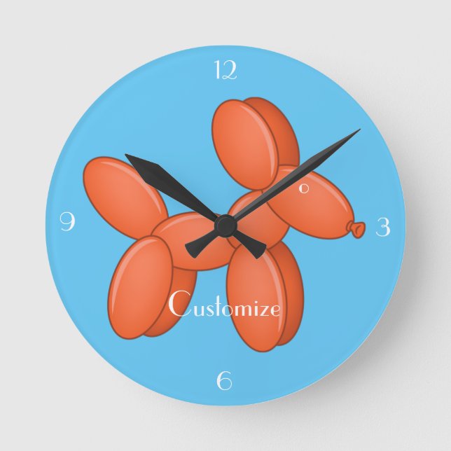Horloge Ronde Cute Balloon Chien Thunder_Cove (Recto)