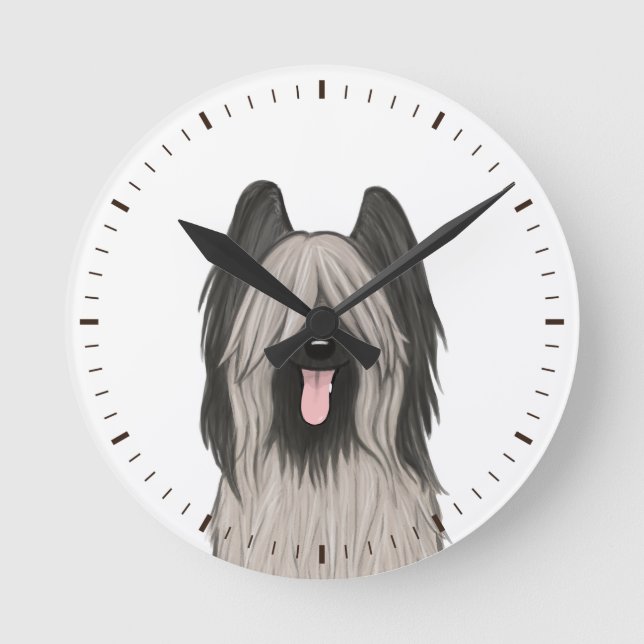 Horloge Ronde Cute Briard (Recto)