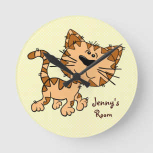 Horloge Ronde Cute Cartoon Kitty Cat