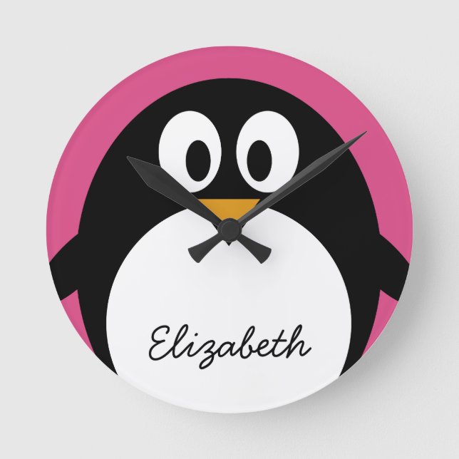 Horloge Ronde cute cartoon penguin witk background (Recto)