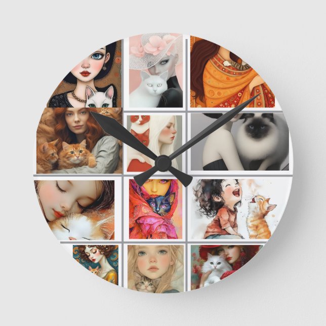 Horloge Ronde cute cat lover  (Recto)