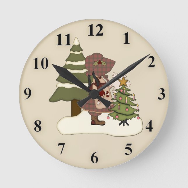 Horloge Ronde Cute Christmas Wall Clock (Recto)