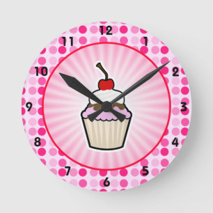 Horloge Ronde Cute Cupcake
