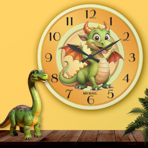 Horloge Ronde Cute Dragon Magique Imaginaire Enfants
