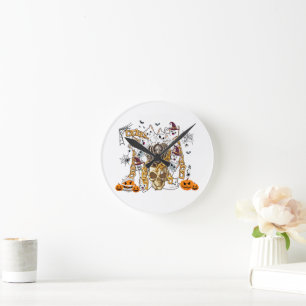 Horloge Ronde Cute et drôle Éffrayant Malin Chats