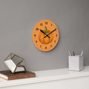 Horloge Ronde cute Fall Seasonal pumpkin 