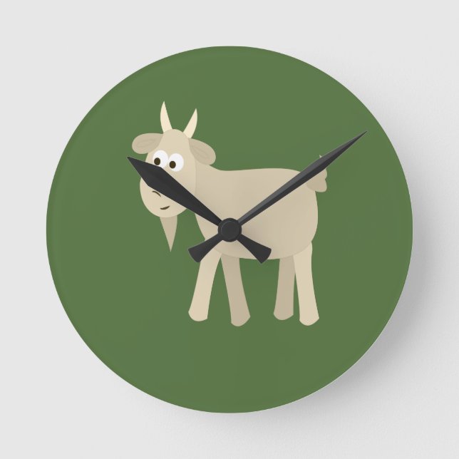 Horloge Ronde Cute Funny Little Goat (Recto)