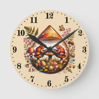 Horloge Ronde Cute grenouille animal amoureux