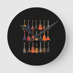 Horloge Ronde Cute Guitar Rock and Roll Musical Instruments