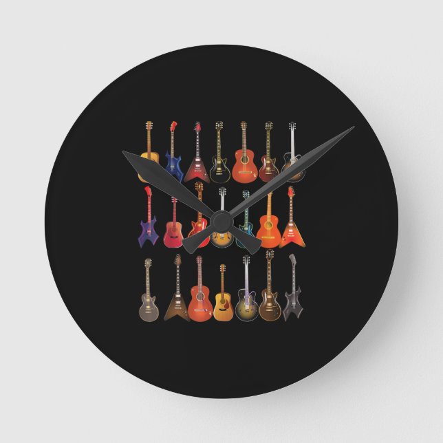 Horloge Ronde Cute Guitar Rock and Roll Musical Instruments (Recto)