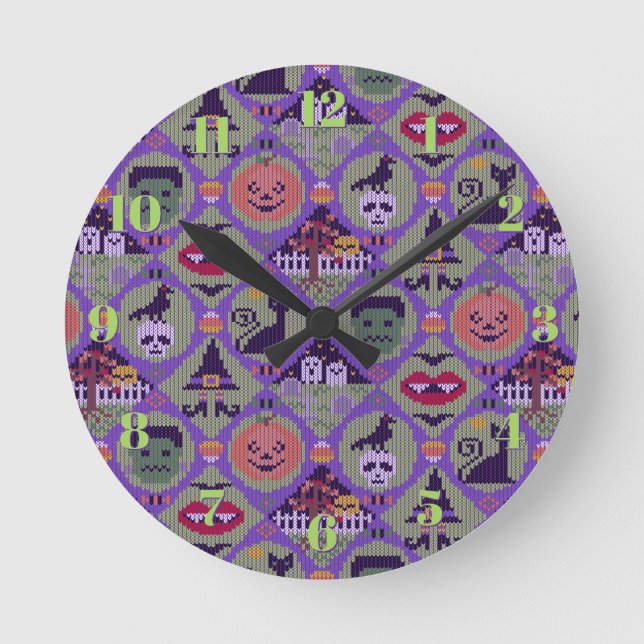 Horloge Ronde Cute Halloween (Recto)
