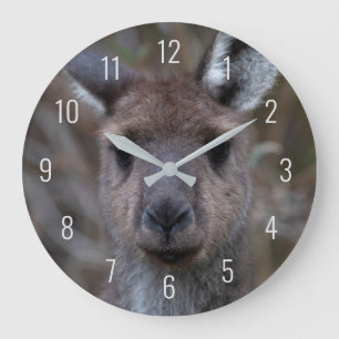 Horloge Ronde Cute Kangaroo Face Gros plan Australie Grande horl