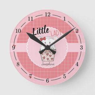 Horloge Ronde Cute Little Lady Hamster Pink