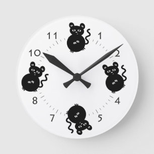 Horloge Ronde Cute Little Mouse Chambre pour enfant