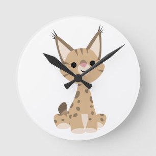 Horloge Ronde Cute Lynx Wall Clock