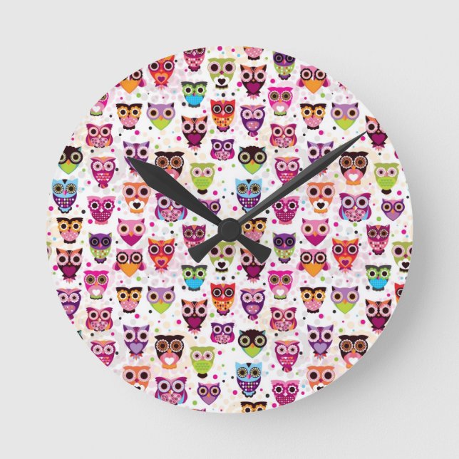 Horloge Ronde Cute owl background (Recto)