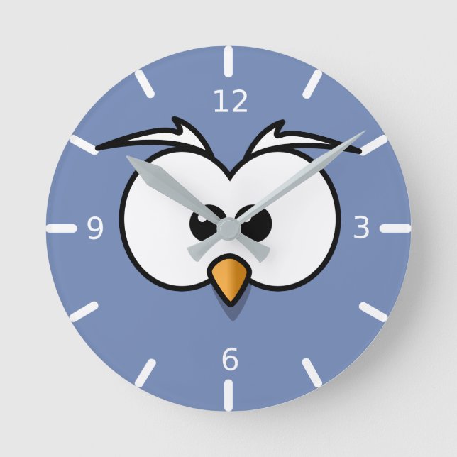 Horloge Ronde Cute Owl Eyes - Personnalisez votre propre (Recto)