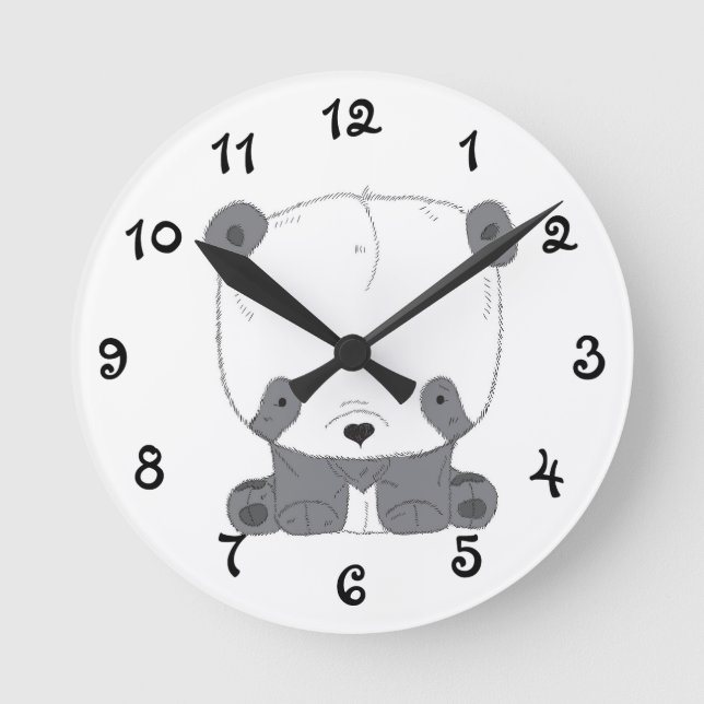 Horloge Ronde Cute PANDA BAR (Recto)