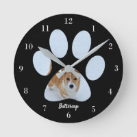 Cute Paw Print Dog Photo Custom Pet Owner Black