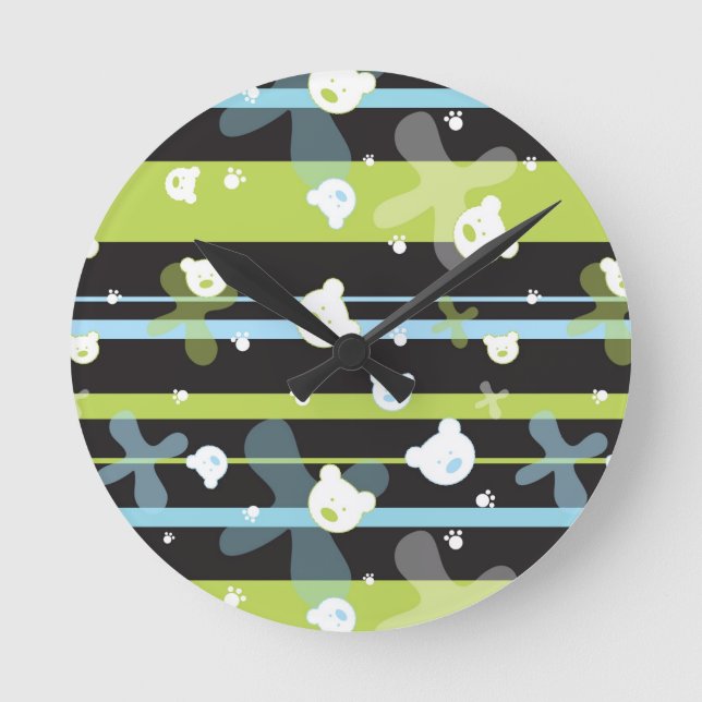 Horloge Ronde Cute pète avec little bears (Recto)