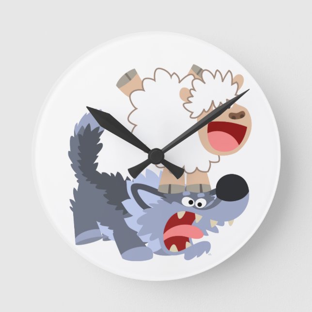 Horloge Ronde Cute Playful Dessin animé (Recto)