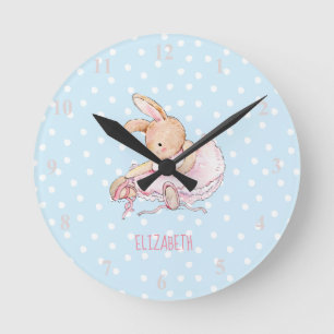 Horloge Ronde Cute Pretty Girly Ballerina