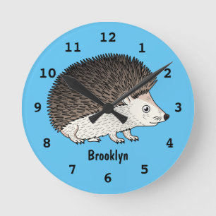 Horloge Ronde Cute prickly hedgehog cartoon