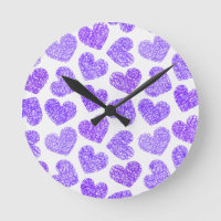 Cute Purple Doodled Heart Valentine's Day Motif